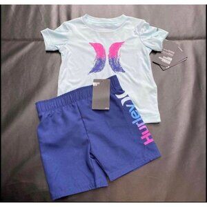 NWT Hurley Rash Guard & Board Shorts Swim Set Boys Size 2T